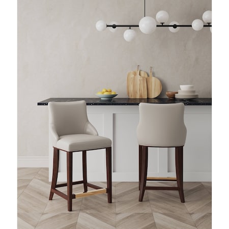 Manhattan Comfort Shubert Counter Stool in Light Grey - Set of 2 2-CS016-LG